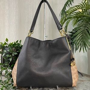 Coach Dalton 31 With Signature Canvas Blocking 76078 B4/Tan Black